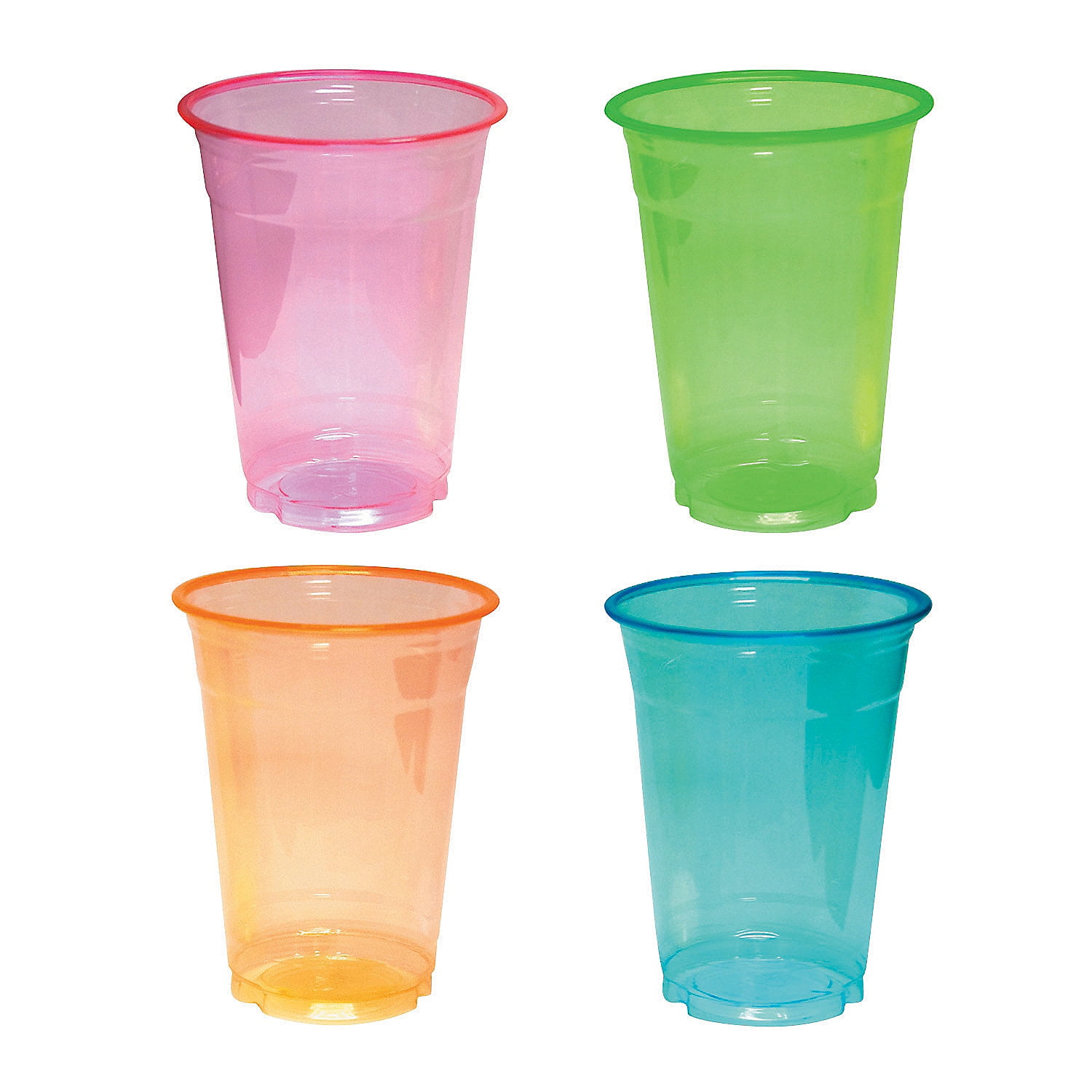 75-count Mixed NEON Plastic Party Bomber Shot Cups w/ party picks 