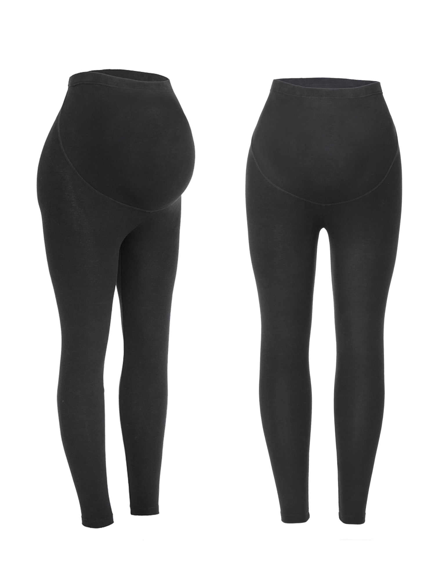 SAYFUT Maternity Full Panel Black Leggings Maternity Over Belly