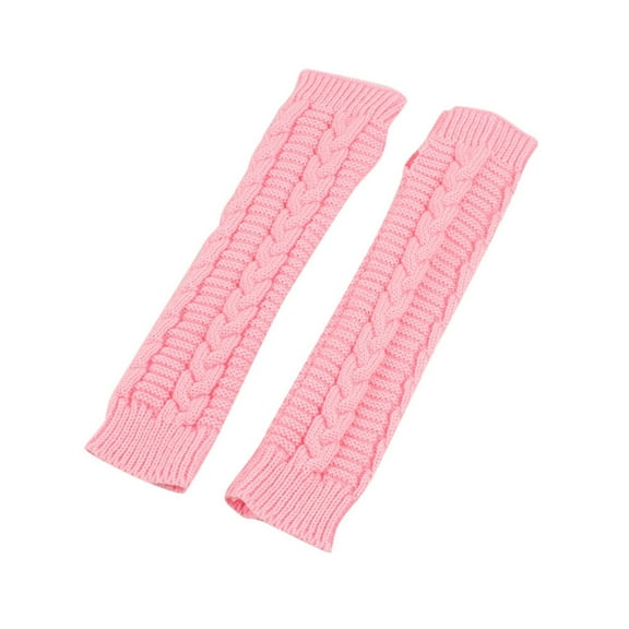 PMVFHDE Extended Fingerless Warm Gloves with Long Sleeve Design for Hand and Comfortable Wear Pink