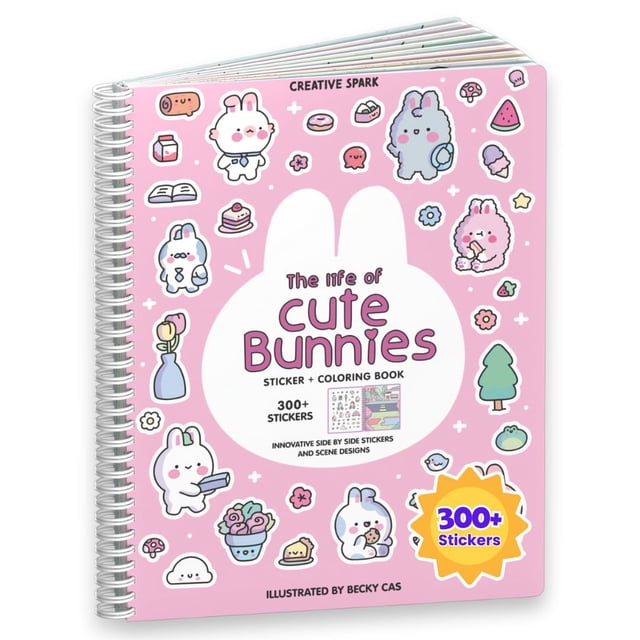 Libro de pegatinas Cupkin Bunny Life of Cute Bunnies con más de 300 pegatinas