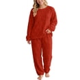 thumbnail image 2 of Yourumao Womens Fleece Pajama Sets for Women 2 Piece Fuzzy Long Sleeve with Long Pants Pjs Soft Cozy Winter Loungewear Pjs, 2 of 8