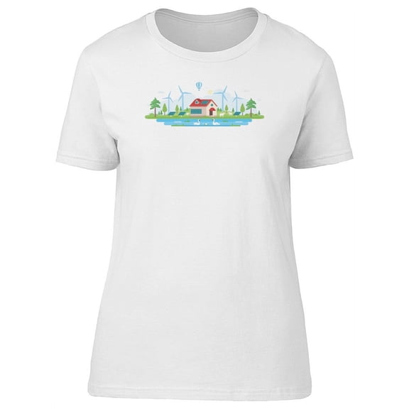 Cool Eco Wind Power Farm T-Shirt Women -Image by Shutterstock, Female x-Large