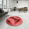 thumbnail image 4 of Ahgly Company Machine Washable Indoor Round Transitional Red Area Rugs, 8' Round, 4 of 7