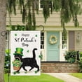 thumbnail image 5 of VOCHIC Welcome St. Patrick's Day Garden Flag 12x18 Double Sided Vertical, Cute Black Cat with Basket Yard Flag Banner Shamrock Clover Sign for Home Outside Outdoor Decor (ONLY FLAG), 5 of 6