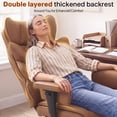 thumbnail image 5 of Ultifit Big and Tall Office Chair PU Leather, Executive Chair with Footrest, High Back Desk Chair with Lumbar Support, Ergonomic Computer Chair, Brown, 5 of 9