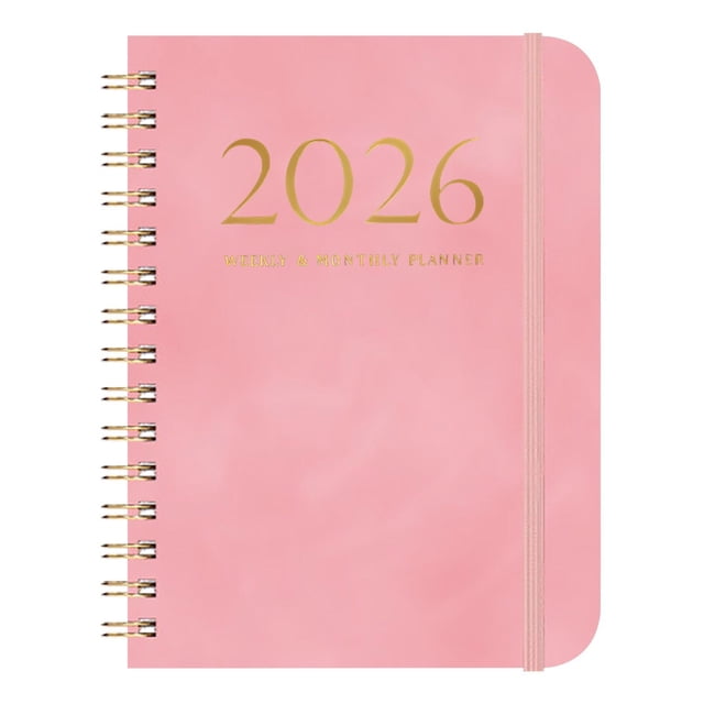 A5 Schedule Book 2025 Coil Bound Planner with Leather Strap and Self Discipline Card