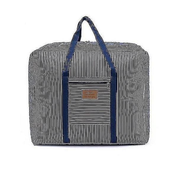 Bolsa de equipaje de viaje con patrón de rayas, caja organizadora de armario con cremallera, bolsas de almacenamiento plegables