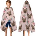 thumbnail image 3 of German Shepherd and Pioneer Flower Hooded Bath Towel，50"x30" for Ages 3 To 12 Kids, Quick Dry Lightweight Soft Microfiber Hood Beach Towel Cover Up for Kids, 3 of 7