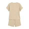 thumbnail image 5 of akafmk 2 Piece Outfits for Women Short Sleeve Loungewear Set Button Pocket Tees and Drawstring Shorts SweatSuits with Pockets Fashions Summer Outfit, 5 of 7