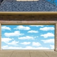thumbnail image 2 of Blue Sky White Clouds Garage Door Cover Backdrop Sky Clouds Photography Adventure Kids Birthday Party Banner Newborn Baby Shower Travel Outdoor Party Garage Door Decoration Background 16X7FT, 2 of 4