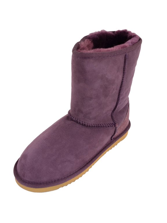 Ladies Genuine Sheepskin Mid Calf Short Boot by SNUGRUGS - Purple - US 5