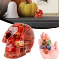 thumbnail image 4 of Halloween Spooky Crystal Resin Skull Statue, Colorful Mini Transparent Human Skull Head Figurine, Tabletop Shelf Ornament for Home Office Bedroom Bar Gothic Interior Decor, 4 of 5