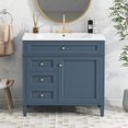 thumbnail image 4 of Harper & Bright Designs 36'' Bathroom Vanity with Top Sink Set, Modern Bathroom Storage Cabinet with 2 Drawers and Tip-out Drawer, Blue, 4 of 13