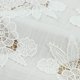 thumbnail image 5 of Nvzi Mantel cuadrado pequeño con bordado de flores de encaje blanco crema, rústico, para bodas, fiestas, hogar, cocina, mesita de noche, 55 x 55 pulgadas, 5 of 5