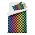 thumbnail image 2 of Rainbow Checkerboard Duvet Cover and Pillowcase Set for Single Bedding, Bedroom Accessories for Kids Teens, 2 of 5