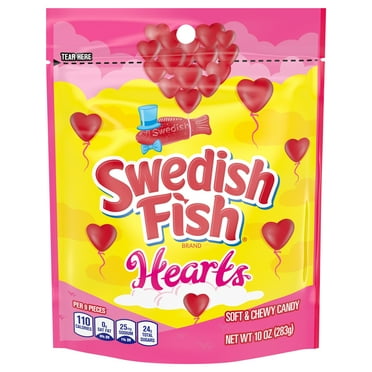 Swedish Fish Hearts Soft & Chewy Candy, 10 oz