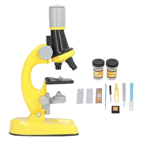 Kids Microscope Kit LED 1200X Microscope Specimen Slides Science Educational Toy Birthday for Children