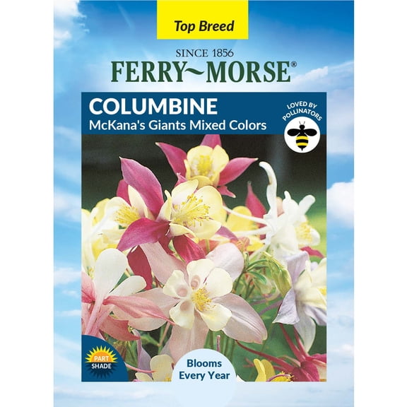 Ferry-Morse 100MG Columbine McKana's Giants Mixed Colors Perennial Flower Seeds, Full Sun