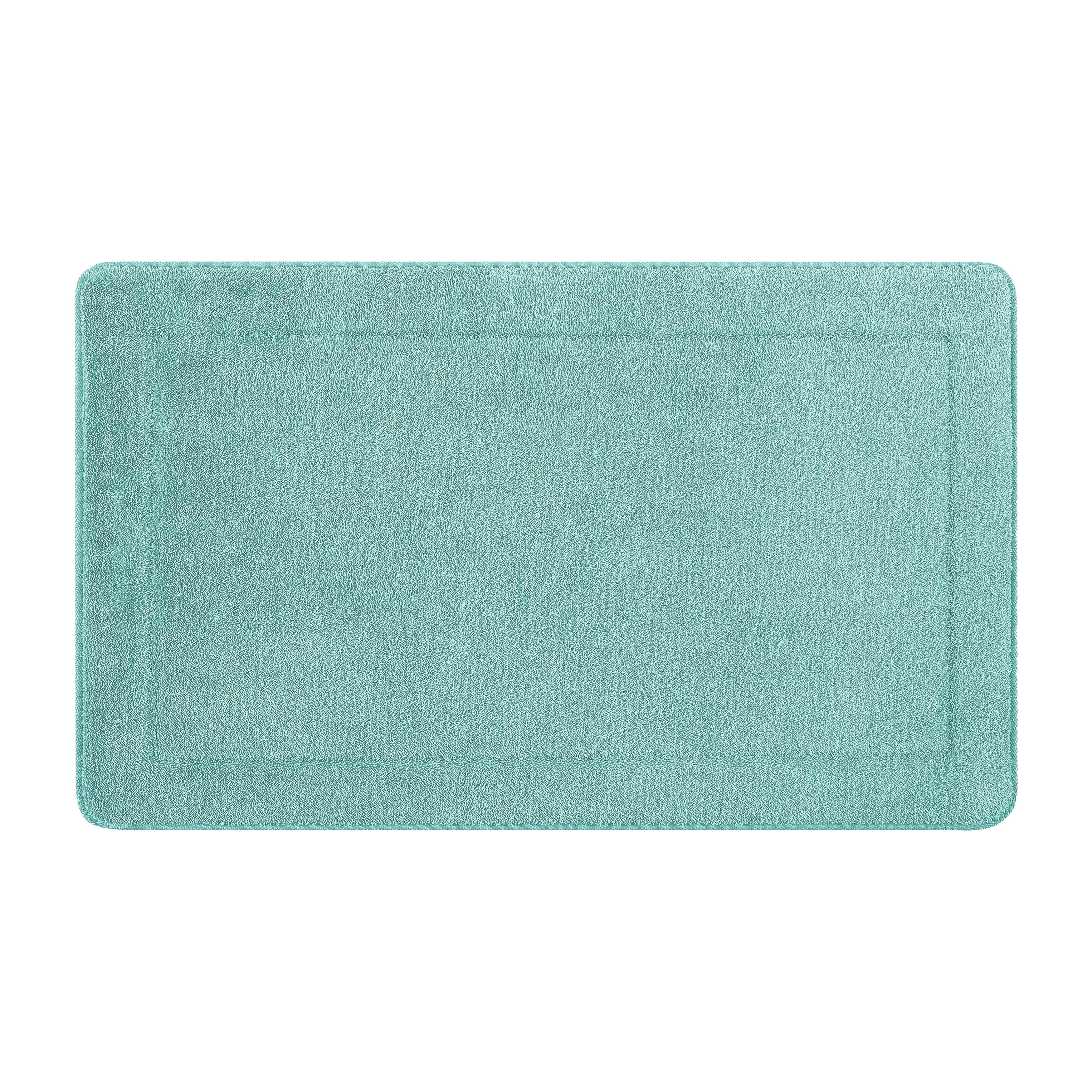 Oliver Brown Solid Print Traditional Bath Rugs, Blue, 17" x 24"