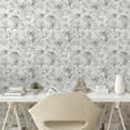 thumbnail image 2 of Ambesonne Floral Peel & Stick Wallpaper for Home, Flowers Muted Tones Vintage, 13"x36", Pale Grey and White, 2 of 5