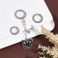 thumbnail image 2 of 3Pcs 3 Sizes Spring Gate Rings 304 Stainless Steel Tibetan Style Textured Spring Clasps Silver 7 Gauge Carabiner Keyring Snap Rings Buckle for Decoration Keychain Making, 2 of 9