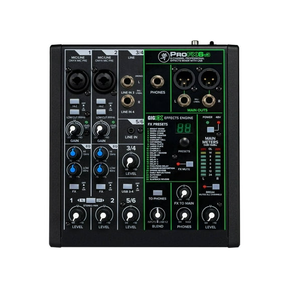 Mackie ProFXv3 6-Channel Professional Effects Mixer with USB   Software Bundle