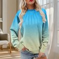 thumbnail image 2 of VBVC No Boundarie Women's Long Sleeve Tops,Womens Casual Crewneck Sweatshirt,Loose Gradient Colored Pullover For Women,Sky Blue,Size XL, 2 of 6