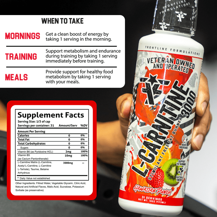 Frontline Formulations L-Carnitine | Premium Stimulant Free Workout Drink | Transforms Fat Into Energy and Supports Muscle Recovery For Men and Women | Pina Colada