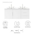thumbnail image 4 of Double Sink Vanity Cabinet, White, Ceramic, Melamine, Modern Contemporary, Hotel Bedroom Bathroom Master Suite Guest, 4 of 9