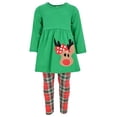 thumbnail image 5 of Girls 3 Piece Christmas Reindeer Legging Set Outfit (6 Years, Green), 5 of 5