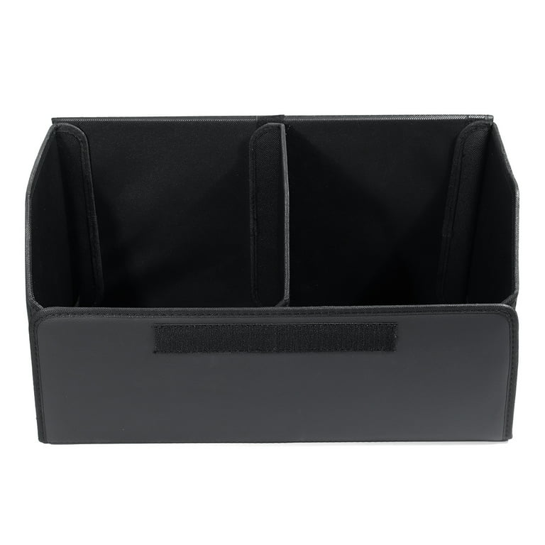 Hukimoyo Car Trunk Cargo Organizer Back Seat storage Leather box with lid  Foldable Large car boot storage rear truck box fits for all Cars (LARGE (75