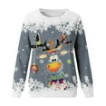 thumbnail image 4 of WEAIXIMIUNG Chandail en Molleton pour Femmes avec Fermeture Éclair Chandails de Noël pour Femmes Mode Adolescentes Manches Longues Col Rond Chandail en Molleton Mignon Renne Graphique Xmas (1), 4 of 4