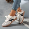 thumbnail image 4 of Women's Casual Sneakers 2026 Spring and Autumn Low-top German Training Shoes New Trendy Patchwork Color Design Flat Shoes Daily Commuting Comfortable Versatile Simple White Shoes , Women Shoes, 4 of 9