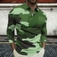 thumbnail image 1 of Blusa y camisa de manga larga con cuello vuelto para hombre, jersey de solapa con cremallera y manga larga, blusa informal estampada para San Valentín, poliéster para hombre, 1 of 5