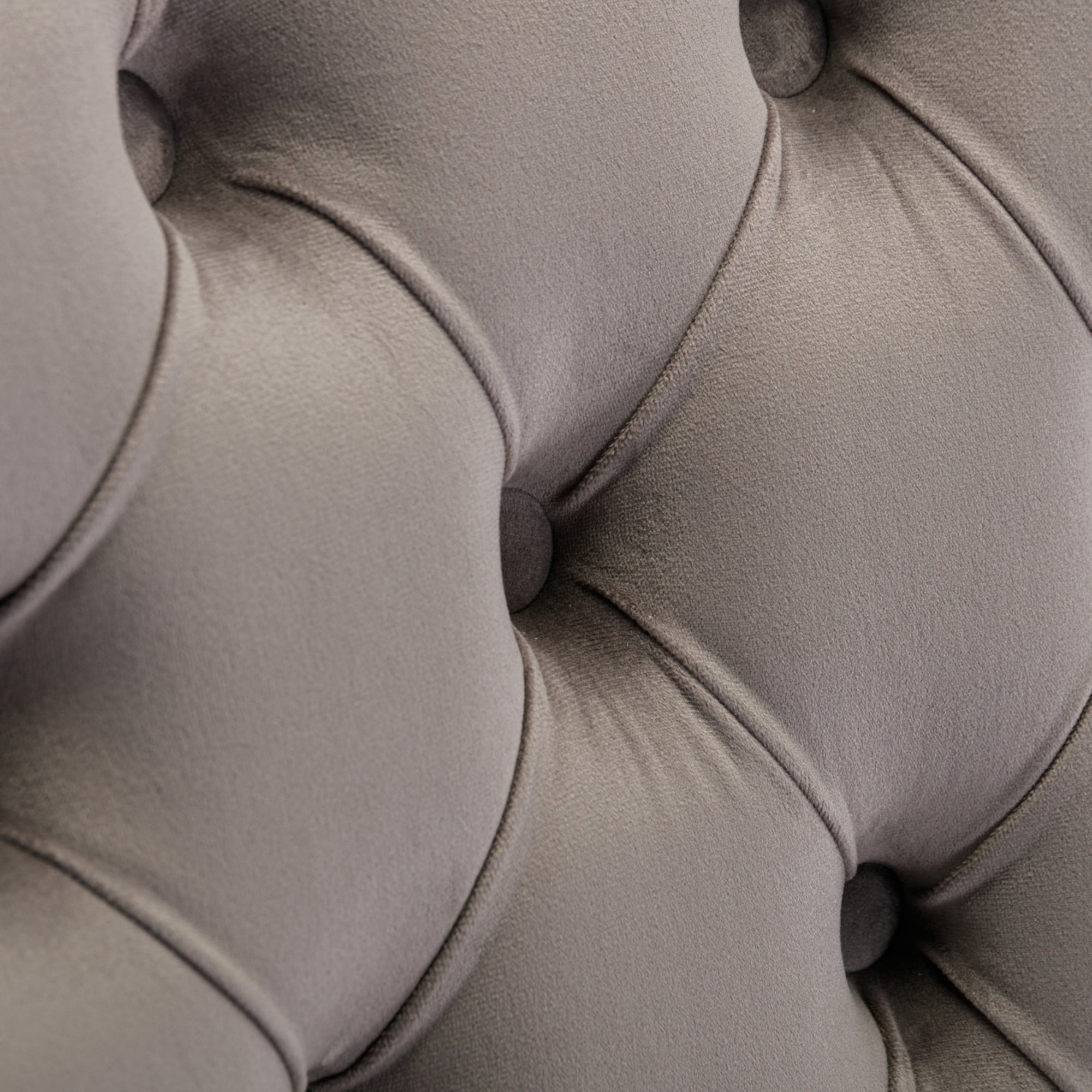 BSHTI 37.5" Velvet Upholstered Dining Room Chairs Set of 2, Modern Tufted Parson Chairs with Nailhead Trim, Foam Padded Seat for Dining Room/Kitchen(Gray)
