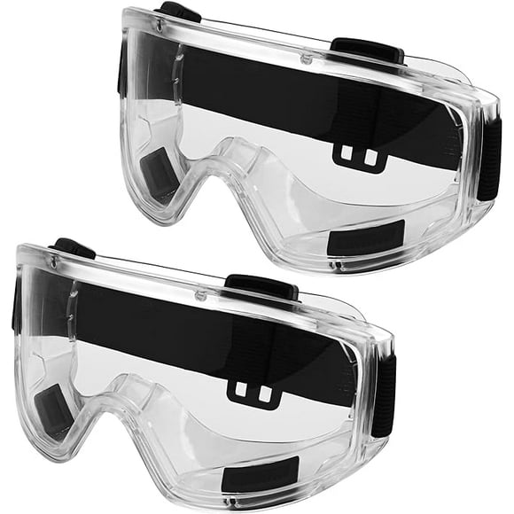 2 Pack Safety Glasses with Clear Anti-Fog and Anti-Scratch Lens - Vented, Fitted, Shockproof Safety Glasses for Lab, Grinding and DIY - Men and Women
