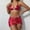 Red, variant on Hot Days, Bold Styles UTSJKR Women's 3 Piece Shiny Metallic Swimsuit Sexy Triangle Bikini Tie Side Thong Festival Outfit with Drawstring Mini Skirt Gold XL