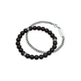 thumbnail image 2 of KUZZOI Men 925 Sterling Silver Cuban Chain, Onyx Bracelet Set 7.48-9.05 inch, 2 of 6