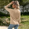 thumbnail image 5 of gbyLJF Womens Collar Button Cardigan Sweaters Lightweight Long Sleeve Knit Shirts Open Front Casual Office Tops, 5 of 7