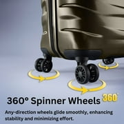 Skyway Luggage Camano Hardshell 20 Expandable Carry on Hardside Luggage with Spinner Wheels, Bronze