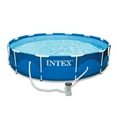 thumbnail image 2 of Intex 12ft x 30in Metal Frame Round Pool & Replacement Cartridge (12 Pack), 2 of 12