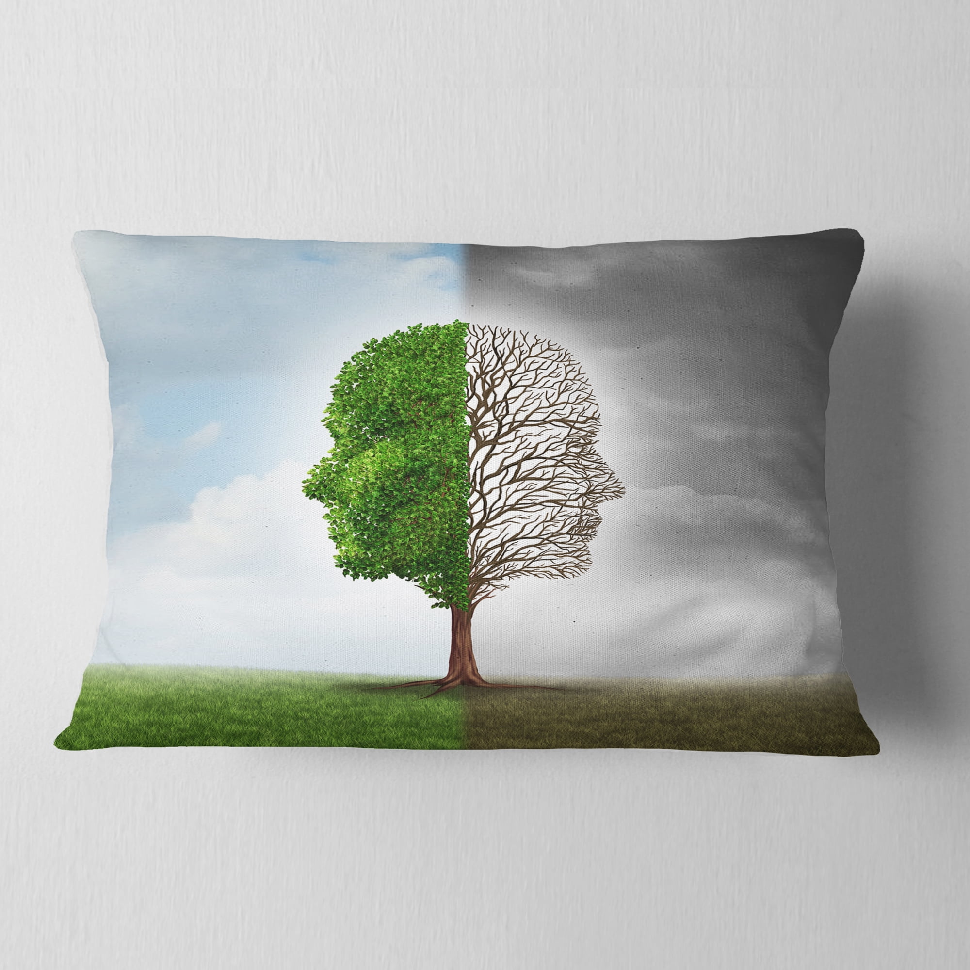 Designart Human Emotion - Contemporary Throw Pillow - 12x20