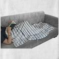 thumbnail image 6 of Harbour Stripe Soft Flannel Fleece Throw Blanket, Abstract Brushstroke Nautical Ocean Horizontal Lines Soft Picture, Cozy Plush for Indoor and Outdoor Use, 50" x 70", Night Blue White, by Ambesonne, 6 of 6
