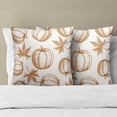 thumbnail image 3 of Fall Orange White Pumpkin Throw Pillow Cover 20x20 Inch Pack of 2 Fallen Leaves Cushion Pillow Case Square Maple Leave Thanksgiving Pillowcase for Autumn Outdoor Party Bed Sofa Home Car Bedroom, 3 of 6