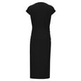 thumbnail image 6 of ZZwxWA Women's 2025 Summer Mock Neck Casual Bodycon Dress Cap Sleeve Elegant Cocktail Party Long Midi Dresses, 6 of 7