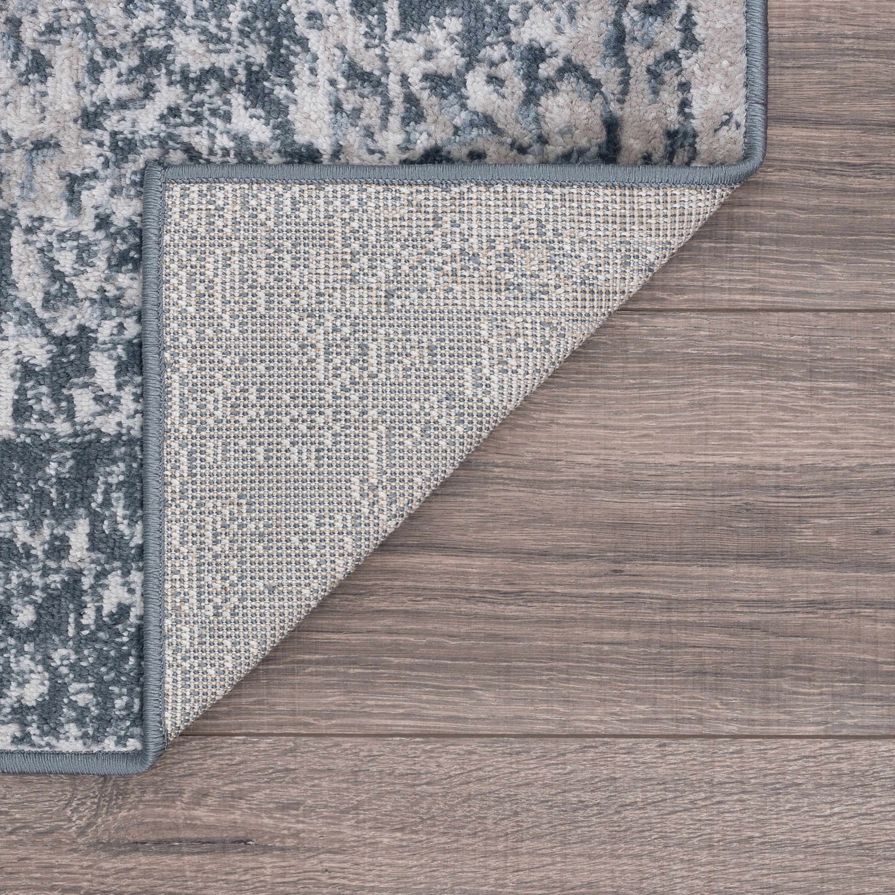 Bliss Rugs Vintage Traditional Geometric Area Rug, Indoor Rugs for Living Room, Dining Room, Bedroom | Blue, 5' x 7' (5'3''x7'3'')