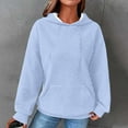 thumbnail image 2 of Diufon Womens Plus Size Hoodies Tops Solid Color Sweatshirts Long Sleeve Pullover Tops with Pockets, 2 of 5