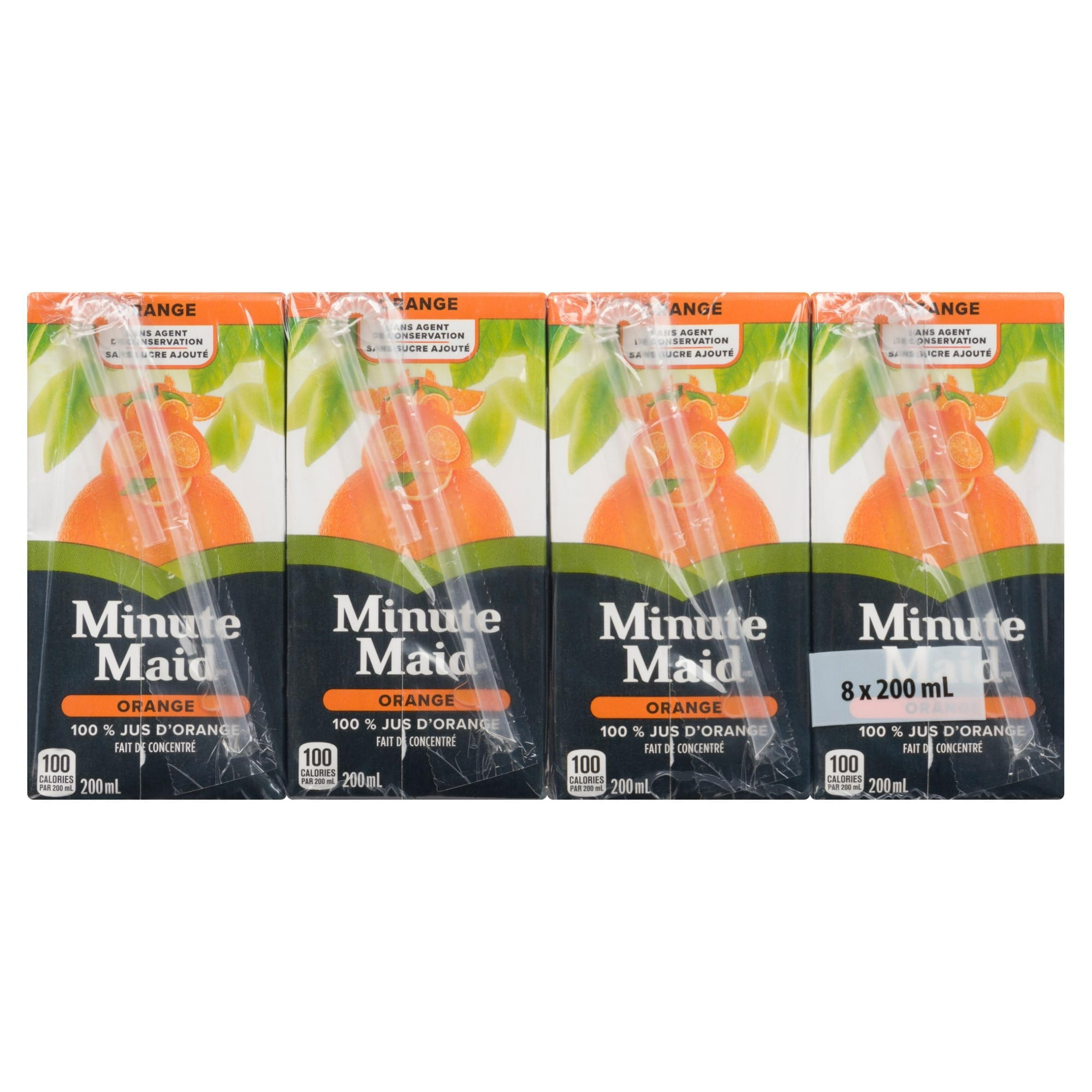 Minute Maid Orange Juice Cartons, 200 mL, 8 Pack, 200 x mL