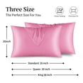thumbnail image 4 of Funda de almohada de seda satinada Astarin para cabello, tamaño estándar, color rosa. Paquete de 2 fundas de almohada de satén con cierre de sobre, 50 x 66 cm., 4 of 7