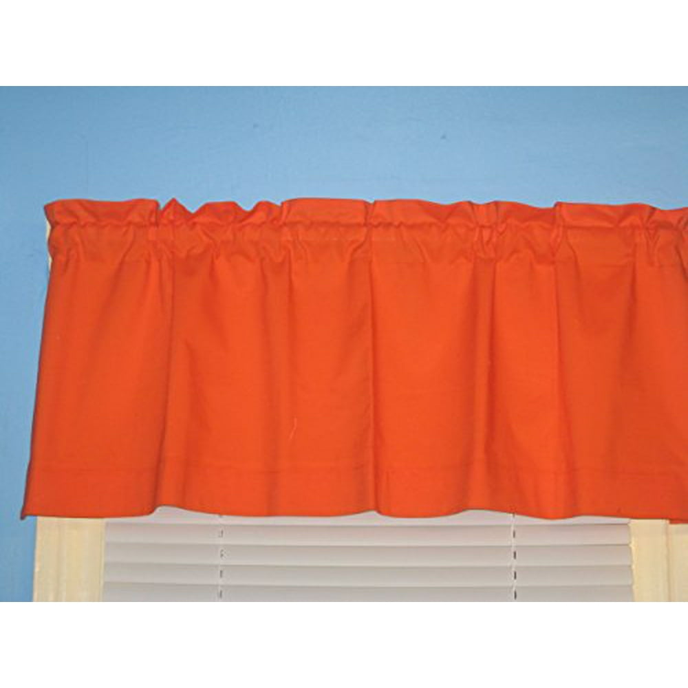 SOLID ORANGE Handmade 100 Cotton Window Valance